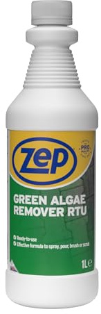 Zep Green Algae Remover Spray 1L - Ready to Use Outdoor Patio & Path Cleaner for Stone, Cement, Glass & Tiles, Algae Cleaner for Hard Surfaces, Spray and Leave Formula