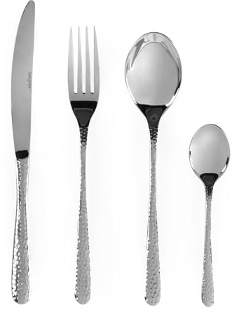 Salter Soho 16 Piece Cutlery Set - 18/0 Stainless Steel, 4 Place Settings, Fork, Knife, Spoon & Teaspoon, Tableware Silverware Set, Dishwasher Safe, Mirror Polished Finish