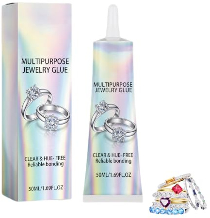 HASAIKA® Smyckeslim transparent, lim för strass och pärlor, mångsidigt pyssellim, snabbtorkande för smyckesreparation och hantverk (50 ml)