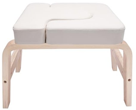Yoga Headstand Stool, 200 kg Yoga Stool, Solid Wood Headrest Bench with Removable T-Block, H Base, PU Foam Cushion, U-shaped Shoulder Rest, 64 x 36 x 40 cm, 4.6 kg for Yoga, Gymnastics and Home