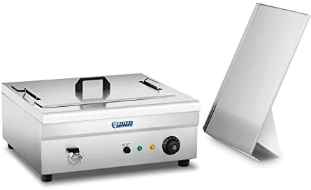 Royal Catering RCBG-18STHB Fettbackgerät 18l Elektro-Fritteuse Gastro 3.200 W - Ablasshahn - Edelstahl