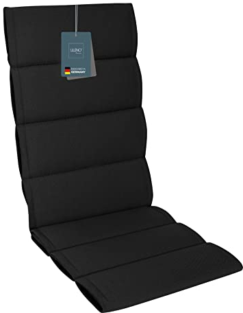 LILENO HOME Gartenstuhl Auflagen als [1er Set - Hochlehner] in Anthrazit Sundance - Bequeme Liegen als Sitzauflagen für Gartenmöbel - Stuhlkissen für Gartenstühle und Klappstühle