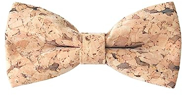 WANYING Nœud papillon en Liège pour Homme Profil en Bois Déjà Noué avec Fermeture à Crochet Réglable Style Décontracté Formelle - Grain de bois E14