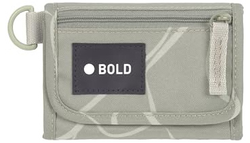 BOLD Lässig Kinder Geldbeutel mit Klettverschluss und transparenten Sichtfenster/School Wallet Bold Curve sage