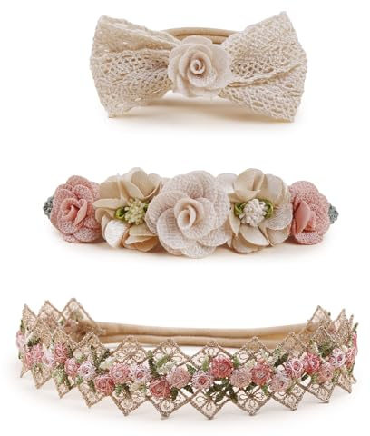 BFNAAgirl New Model Baby Girl Nylon Headbands Nylon Flower Elastic Hairbands 3pcs Hair Accessories Gift for Newborn Infant Toddlers (BF-Z38)
