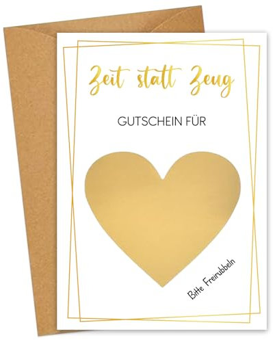 JOYEASE Gutscheine zum selber ausfüllen mit Rubbelaufkleber - Zeit anstatt Zeug Rubbelkarte Gutschein Verpackung - Gutschein Karte Zeit schenken zum Geburtstag Reisen - Geschenke für Frauen, Freundin