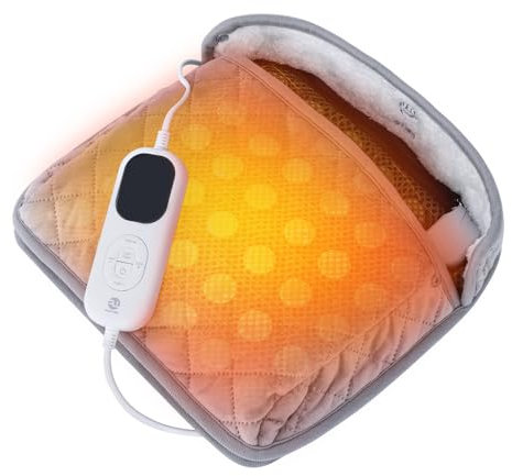 Foot Warmer,Infrared Jade Stones Feet Warmer Heating Pad 2 in1 Fast Heating for Relieve Foot and Back Pain,Smart Controller Auto Shut-Off,Under Deak Foot Warmers for Men and Women