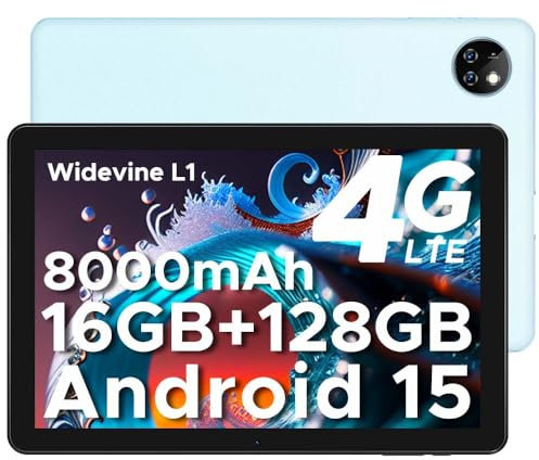 DOOGEE T10W Android 15 Tablet 10 Pulgadas 8000mAh, Tablets Andriod 16GB RAM+ 128GB ROM/ 2TB, Tablet con Tarjeta Sim Dual 4G LTE/5G WiFi,/ Face ID/Certificación Hi-Res/OTG/ BT5.0/ Tipo-C/ 3.5mm