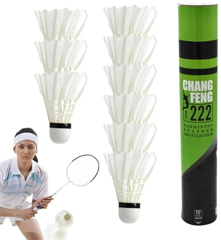 WJnflQN Volants pour Badminton Extérieur,Volants de Badminton en Plumes,Ensemble de boules de volants en plumes | Ensemble de balles de badminton très stables, pour les activités sportives d'intérieur