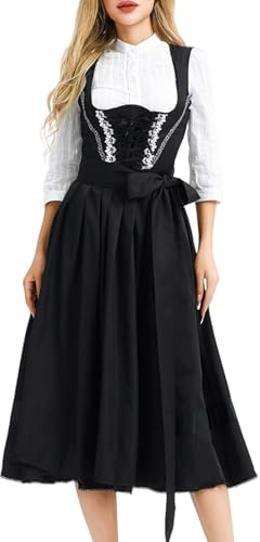 Oktoberfest outfit kvinnor, Lederhosen kvinnor kostym, bayersk kostym kvinnor, Dirndl klänning kvinnor svart
