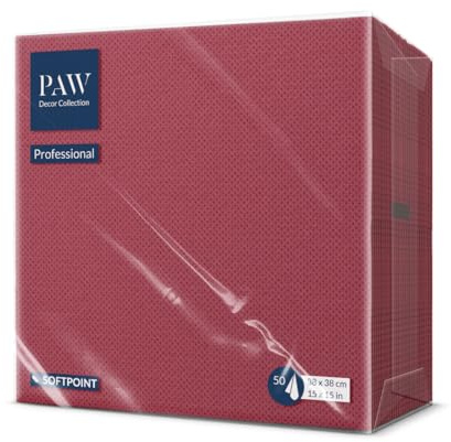 PAW Soft Point Servilletas (38 x 38 cm) | 50 servilletas gastronómicas | suaves y resistentes | ideales para el uso diario, pubs y cafés | monocolor marrón