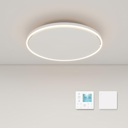 Calefacción por infrarrojos para techo, montaje en techo, 1440 W, calefacción por infrarrojos con iluminación LED, calefactor de techo con termostato, mando a distancia, placa de calefacción eléctrica