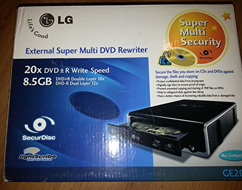 LG GE20LU extern DVD-brännare +/-RW/20 x 8 x 12 x svart USB 2.0