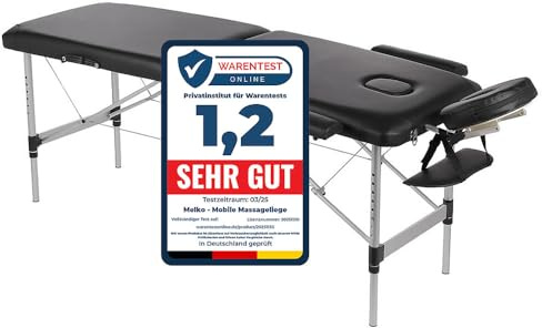 Melko Mobile Massageliege klappbar höhenverstellbar Therapieliege Massagetisch Massagebank Massagebett Schwarz
