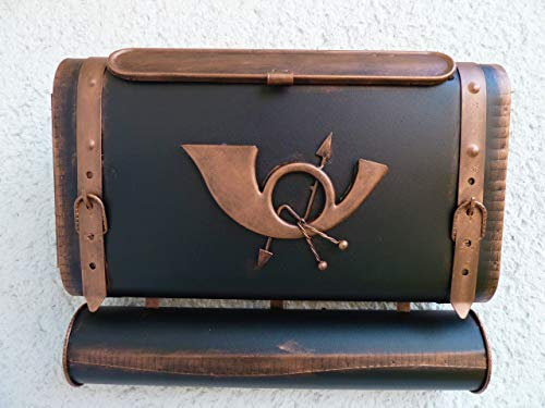 Wandbriefkasten Tasche Briefkasten Postkasten Zaunbriefkasten mit Zeitungsrole Zeitungsfach aus rostfreiem Stahl verzinkt. Befestigungsmaterial GRATIS!