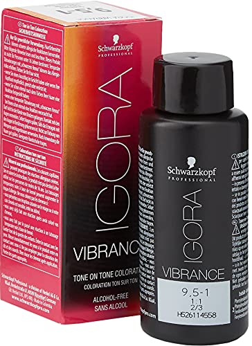 Schwarzkopf Professional Igora Vibrance Tone on Tone Hair Colour, No. 9.5-1 Platinum Blonde Cendré, 60 ml