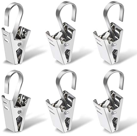 Clip per Tende, Sopito 100 Pezzi ganci per tende senza bucare per la casa Finestra Decorazione Fotografie Espositori per Artigianato Artistico, Argento