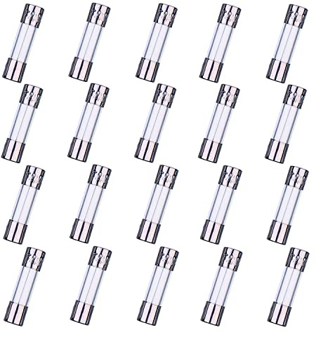 HUAREW F4AL250V 20 pezzi Fusibile in vetro ad azione rapida 5x20mm Fusibile ritardato 4A 250V 0,2x0,78 pollici (confezione da 20 pezzi)