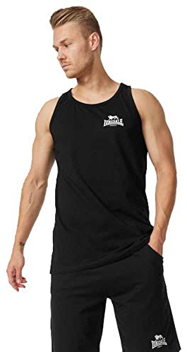 Lonsdale Herren Singlet Dolton schmale Passform, Black/White, L
