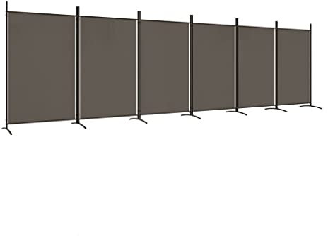 vidaXL Paravent 6-TLG. Raumtrenner Raumteiler Trennwand Umkleide Sichtschutz Spanische Wand Wohnzimmer Schlafzimmer Anthrazit 520x180cm Stoff