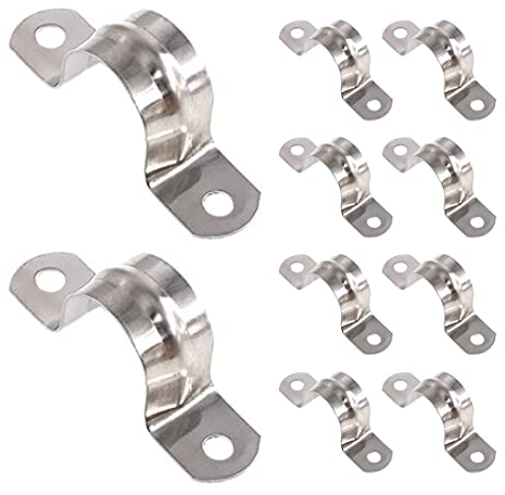 10 Stück 16MM Edelstahl U-Rohrschelle, Edelstahl 304 Rohrschelle, Metall U-Typ Rohrschelle Set, Verbindungsring Schlauchschelle, Schlauchverschluss, Für Gasrohre, Wasserrohre, Rohre Wand und Kabeln