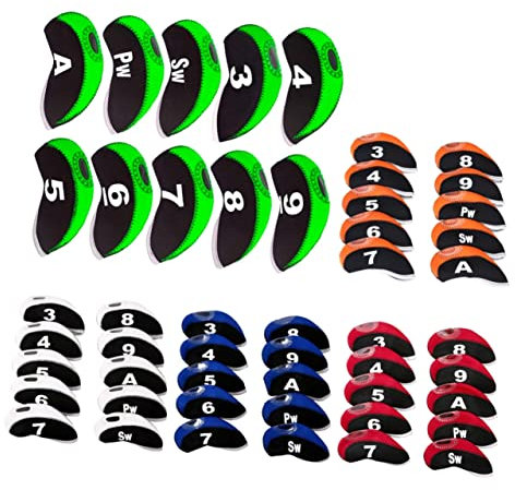 Toddmomy 10stücke Teiliges Set Neopren Golf Schlägerkopfhüllen Schwarz Und Orange wasserdichte Und Putter-abdeckungen Mit Nummern Für Einfache Identifikation Und Schutz Golfschläger