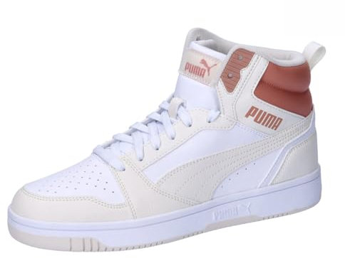 PUMA Unisex Adults Rebound V6 Sneaker, PUMA White-Frosted Ivory-DEEVA Peach, 40.5 EU