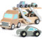 Wooden Toys Car Transporter Toy with 4 Cars Wooden Toys 2 3 Year Old Toy Cars for Toddlers Gifts for 3 Year Olds Boys Girls