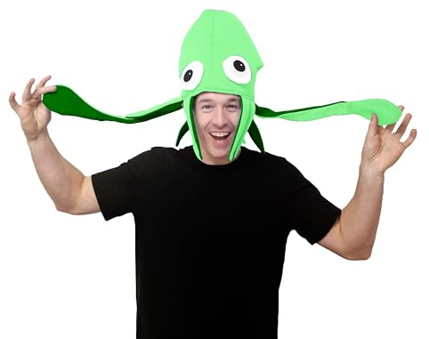 Komonee Squid Hat Green Under The Sea Animal Headwear Fun Novelty Costume Novelty Halloween Fancy Dress