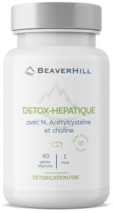 Détox-Hépatique | 90 gélules végétales | BEAVERHILL | Desmodium - Chardon-Marie - Artichaut - N-Acétyl Cystéine - Choline | Antioxydant - Détoxifiant | Fabriqué en France