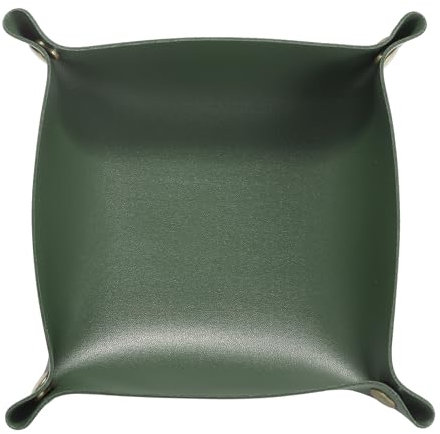 sourcing map Vassoio in pelle PU unisex pieghevole piccolo vassoio portatile da ingresso vassoio comodino scrivania vassoio per chiavi, portafoglio, orologio, monete, gioielli, dadi, verde