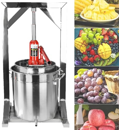Pressoir à Fruits Et Vin Pressoir à Fruits Hydraulique 100% Naturel Fabrication De Jus Machine à Jus Manuelle Broyeur De Pommes, Raisins, Baies, LéGumes Huile,36L