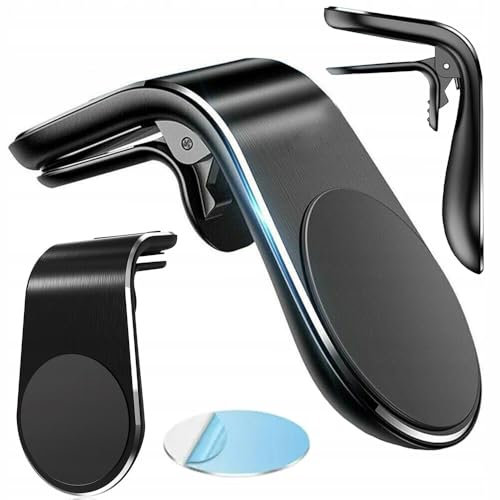 Soporte Movil Coche Iman - Clip de Ventilacion | Soporte Magnético para Teléfono en el Auto – Fuerte, Ligero, Compacto, Facil de Montar | Compatibilidad Universal