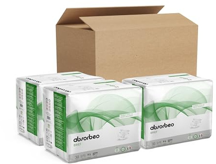 Absorbeo Pannolone Mutandina Extra, Dispositivi Assorbenti per Incontinenza Media, Comfort Assoluto, Protezione Totale, Sistema Antiodore, Traspiranti, Unisex, Taglia L, 3 Confezioni da 30 (90 totali)