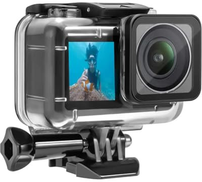 REFLEX CAMERA Clear Waterproof Housing Case with Transparent Touch Screen. Compatible with DJI Osmo Action 3 & 4 and Osmo Action 5 Pro. Underwater tested to 40 Metres