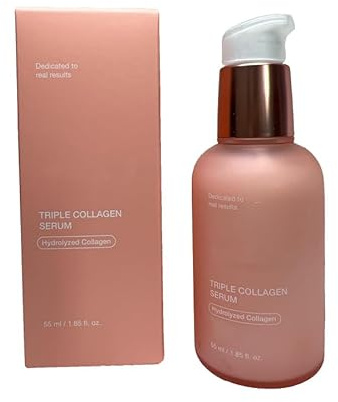 Serum de colágeno triple original con colágeno hidrolizado, 55 ml, suero antiedad premium con triple hidrolizado de colágeno | hidratación profunda y piel firme | Cosméticos coreanos