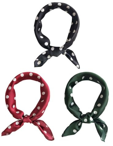 KSBBHDS 3 Pezzi Polka Dot Square Quadrata, Sciarpa Di Seta Classica Retrò, Accessori Per Abbigliamento Da Donna, Elee Sciarpa Di Seta Decorativa.