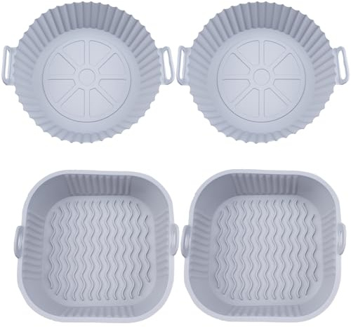 duisoad 4 Pezzi Stampo in Silicone Air Fryer, Stampo in Silicone Air Fryer Accessori Stampo Cestino Friggitrice Ad Aria Calda Riutilizzabile per Friggitrici ad Aria Forni a Microonde