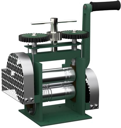 Lamineringsmaskin för smycken Platt valsverk Trippelrullar Stålrullar 18 mm Presskraft 24,5 x 24 x 26 cm