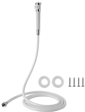 Boats - Boquilla de ducha externa con manguera empotrada, repuesto de acero inoxidable prensado a mano, cabezal de PVC, boquilla externa con manguera