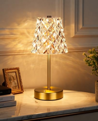 LumaBrite Rechargeable Table Lamp - Upgrade 5200mAh Cordless Lamp with 3 Color Options & Stepless Dimming Touch Lamp Bedside Lamps Battery Table Lamp for Bedroom Living Room