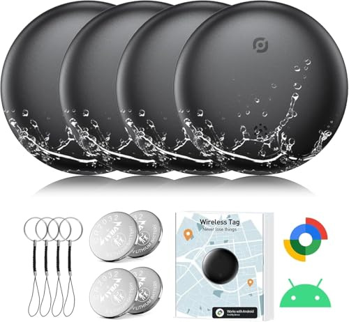 KKSTOTO Localisateur GPS Android pour enfants, étanche Tracker pour clés compatible avec Google Où est App, Smart Tag Android, Certification Google, Trouver des objets et des clés/Valises/Bagages