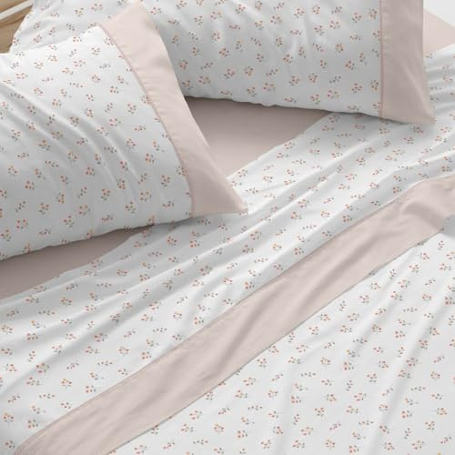 Burrito Blanco | Juego de Sábanas Algodón/Poliéster Cama 150-160 Coral