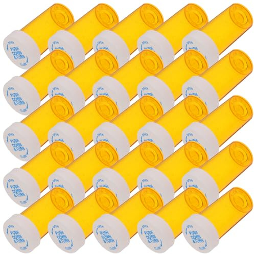 KAJNBN Flaconi di Medicinali Vuoti da 8 Dram Trasparenti Tappi di Sicurezza 25 Pezzi Contenitori per Farmaci da Viaggio Portatili