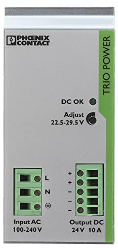PHOENIX CONTACT TRIO-PS/1AC/24DC/10 Primary Clocked Power Supply TRIO POWER for DIN Rail Mounting, 1-Phase Input, 24 V DC 10 A Output