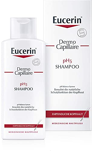 Eucerin DermoCapillaire pH5 Shampoo 250 ml, Haarshampoo reinigt mild und wirksam, Kopfhaut Pflege ohne alkalische Seife bewahrt die natürliche Schutzfunktion