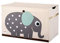 3 Sprouts Spielzeugkiste mit Deckel – Aufbewahrungsbox für Kinderzimmer, Spielzeugbox für Kinder, Spielzeug Kiste - Elefant