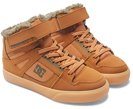 Dc Shoes Pure High Top Winter, Chaussures de Skateboard garçon, Marron (Wheat We9), 34 EU