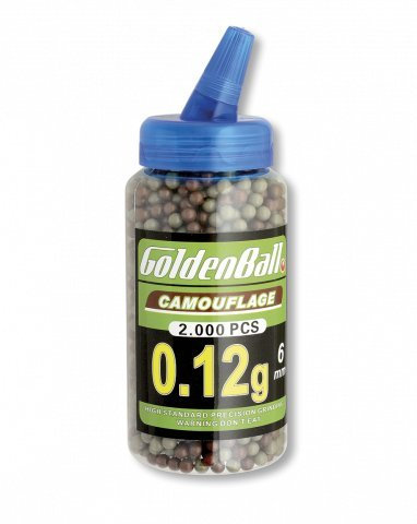Goldenball BB 2000 Bolas 0,12 Gramos Camo Paintball Airsoft Softball Tiro Deportivo y recreativo Camping Outdoor 35011-CA + Portabotellas de regalo