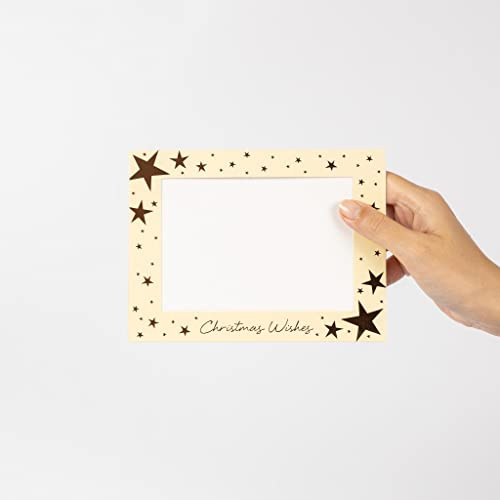 Christmas Photo Frame Cards & Envelopes 6 x Personalised Any Family Picture (Rose Gold)